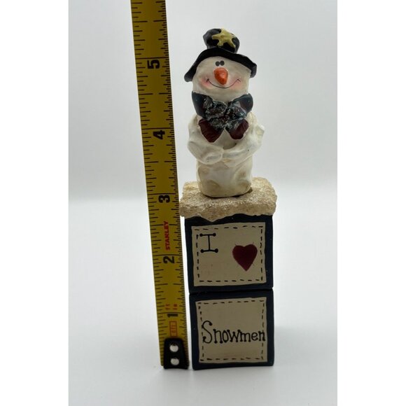 Vintage Snowman Themed Cheese Spreader With Holder Rustic Christmas Decor - Picture 5 of 10